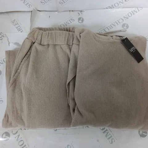 BOOHOOMAN OTTOMAN HOODIE AND SPLIT HEM JOGGER TRACKSUIT IN STONE SIZE M