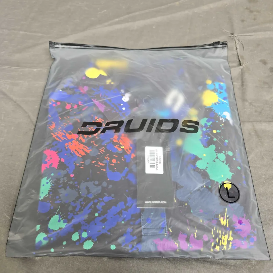 BAGGED DRUIDS VIVID SPLATTER POLO - SIZE LARGE