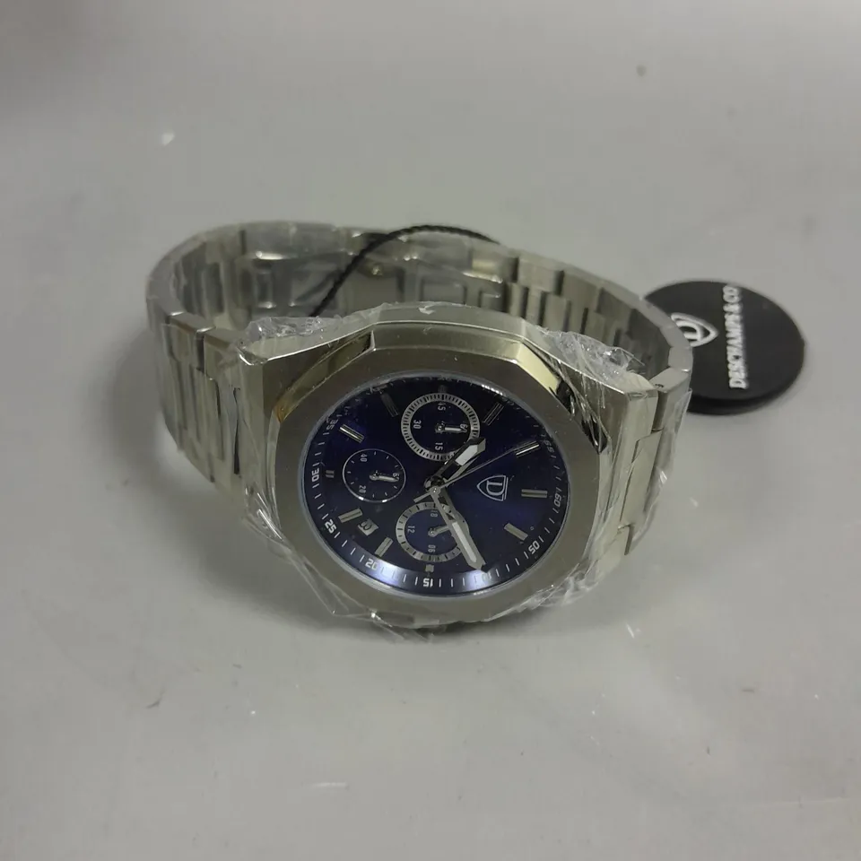 MENS DESCHAMPS & CO CHRONOGRAPH WATCH – SUB DIALS WITH DATE – STAINLESS CASE & STRAP