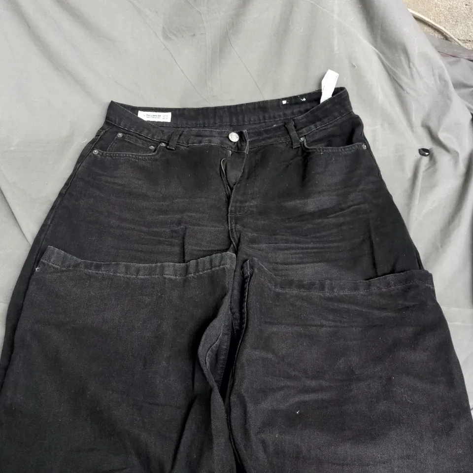 PULL&BEAR BLACK DENIM JEANS, WOMEN'S UK 14 (EU 42, USA 10)