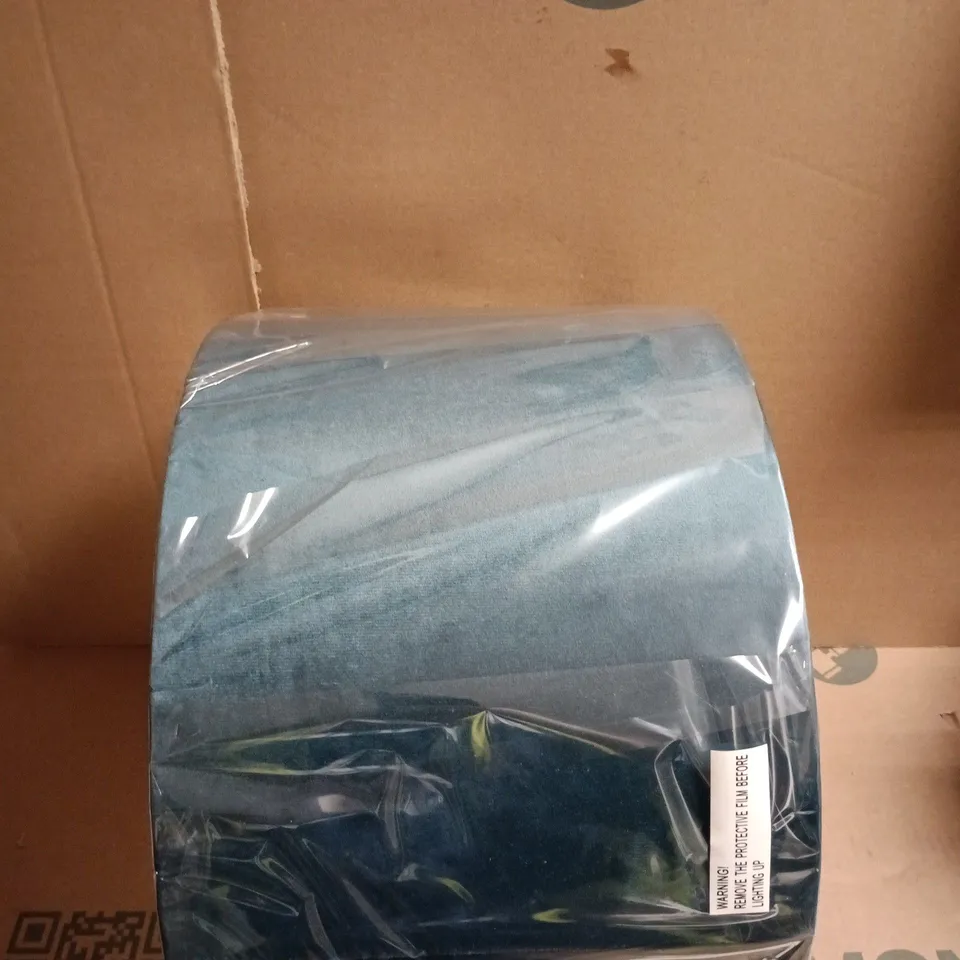 DRUM PENDANT 38CM BLUE/GREEN LAMPSHADE BOXED