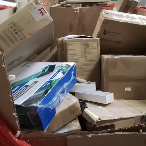 PALLET OF ASSORTED HOUSEHOLD GOODS AND PRODUCTS TO INCLUDE;MONITOR,AIR COOLER,FLOOR LAMP