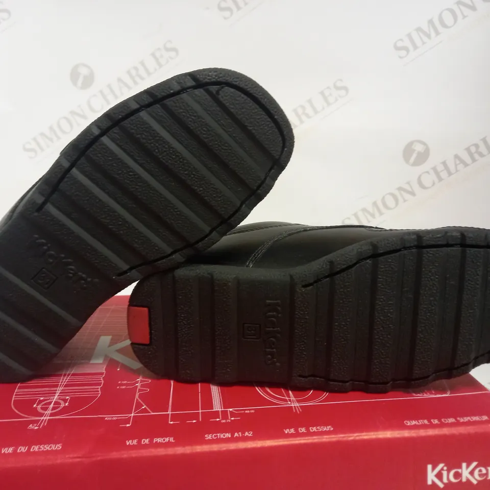 KICKERS FRAGMA LACE UP BLACK YOUTH LEATHER SHOES EU 31