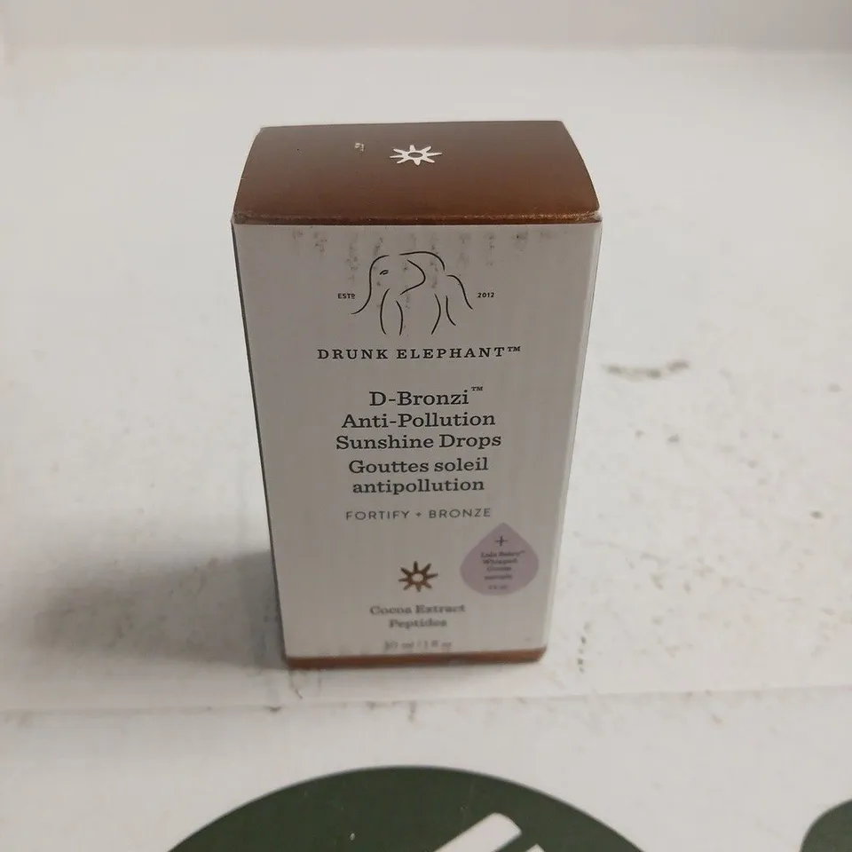 DRUNK ELEPHANT D-BRONZI ANTI-POLLUTION SUNSHINE DROPS – BOXED