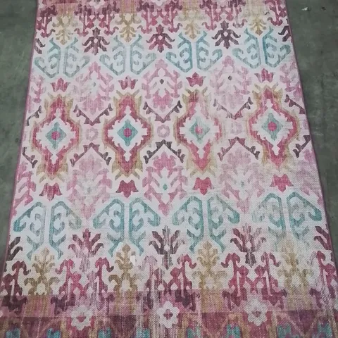 BRIGHT PINK PATTERN AREA RUG 