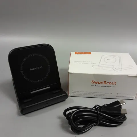 BOXED SWAN SCOUT PORTABLE WIRELESS CHARGING STAND