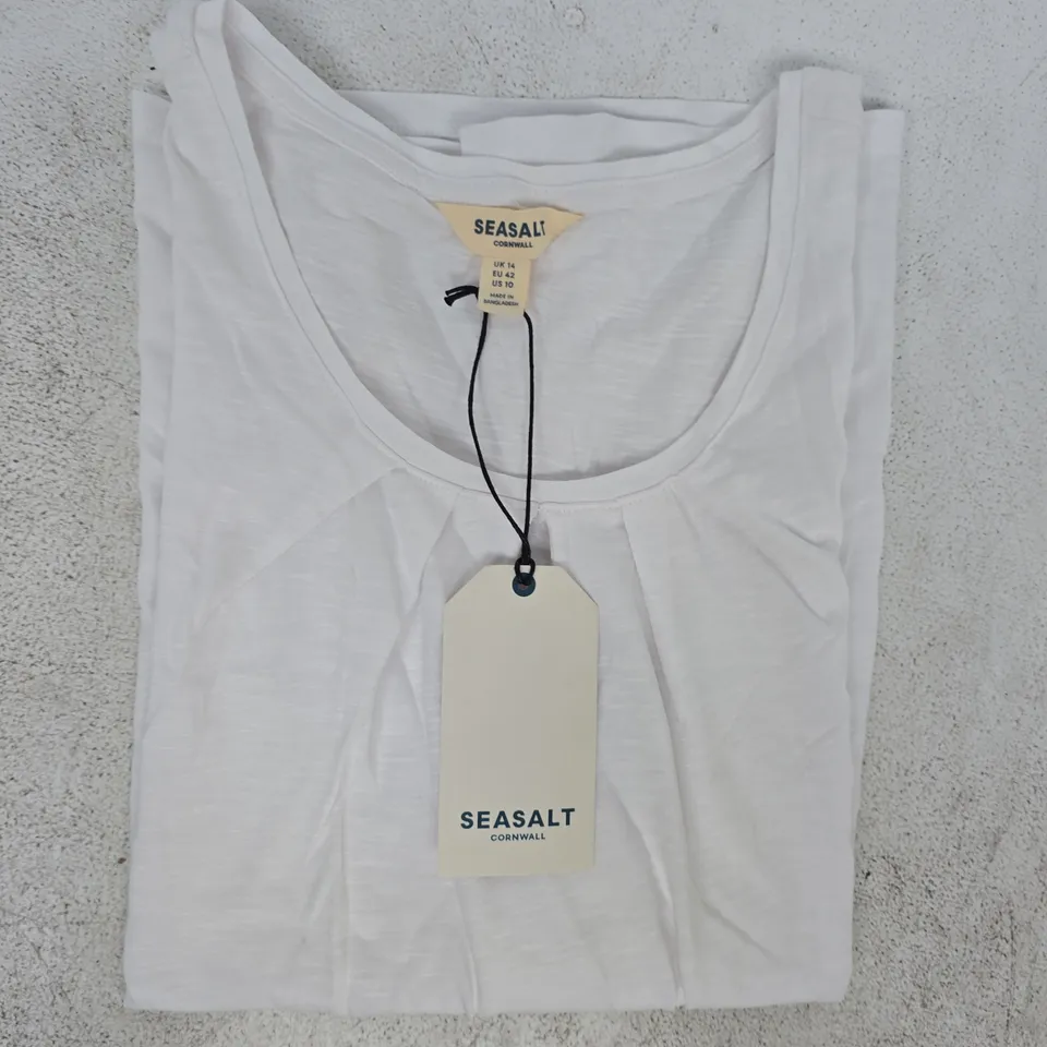 SEASALT CORNWALL APPLETREE T-SHIRT IN WHITE SIZE 14