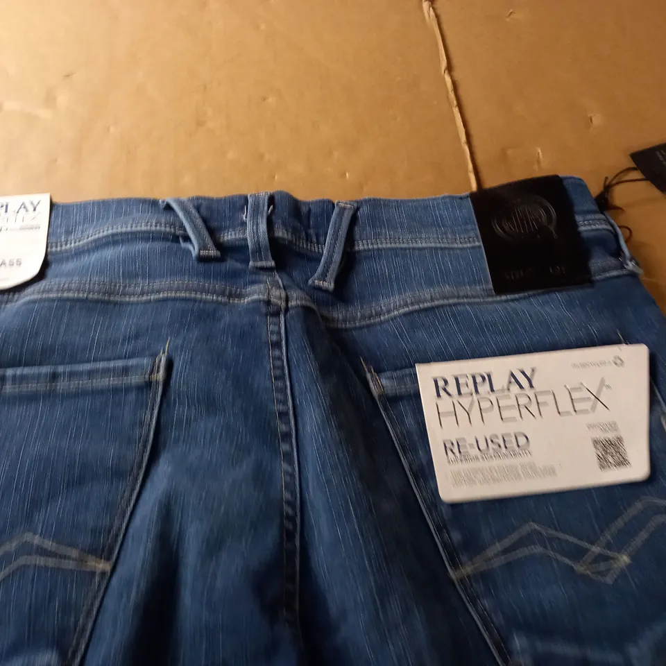 REPLAY HYPERFLEX ANBASS JEANS IN DARK BLUE - 30W REG
