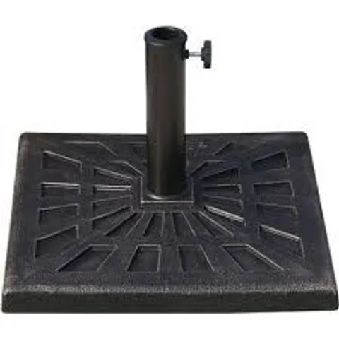 BOXED OUTSUNNY 15KG RESIN DURABLE PATTERNED COLOPHONY GARDEN PATIO SQUARE UMBRELLA STAND BASE STAND BRONZE