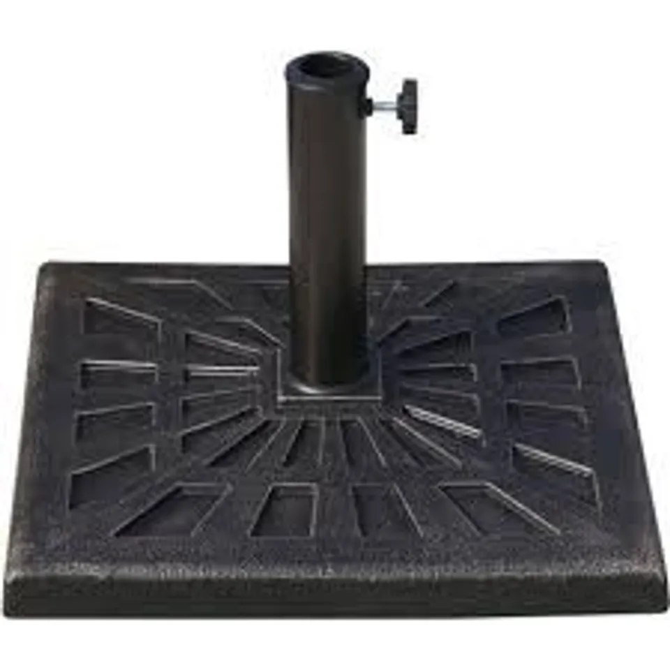 BOXED OUTSUNNY 15KG RESIN DURABLE PATTERNED COLOPHONY GARDEN PATIO SQUARE UMBRELLA STAND BASE STAND BRONZE