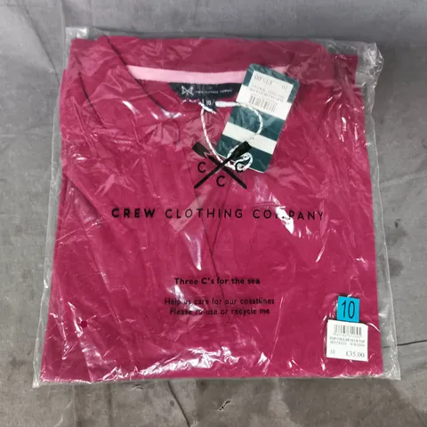 BAGGED CREW CLOTHING COMPANY FLIP COLLAR SLUB TOP IN BEETRED SIZE 10