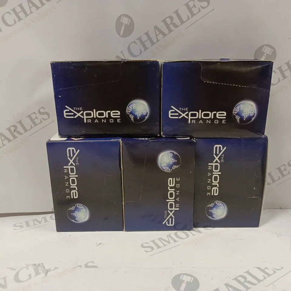 BOX OF APPROXIMATELY 50 ASSORTED FLAVOUR EXPLORE RANGE E-LIQUID VIALS