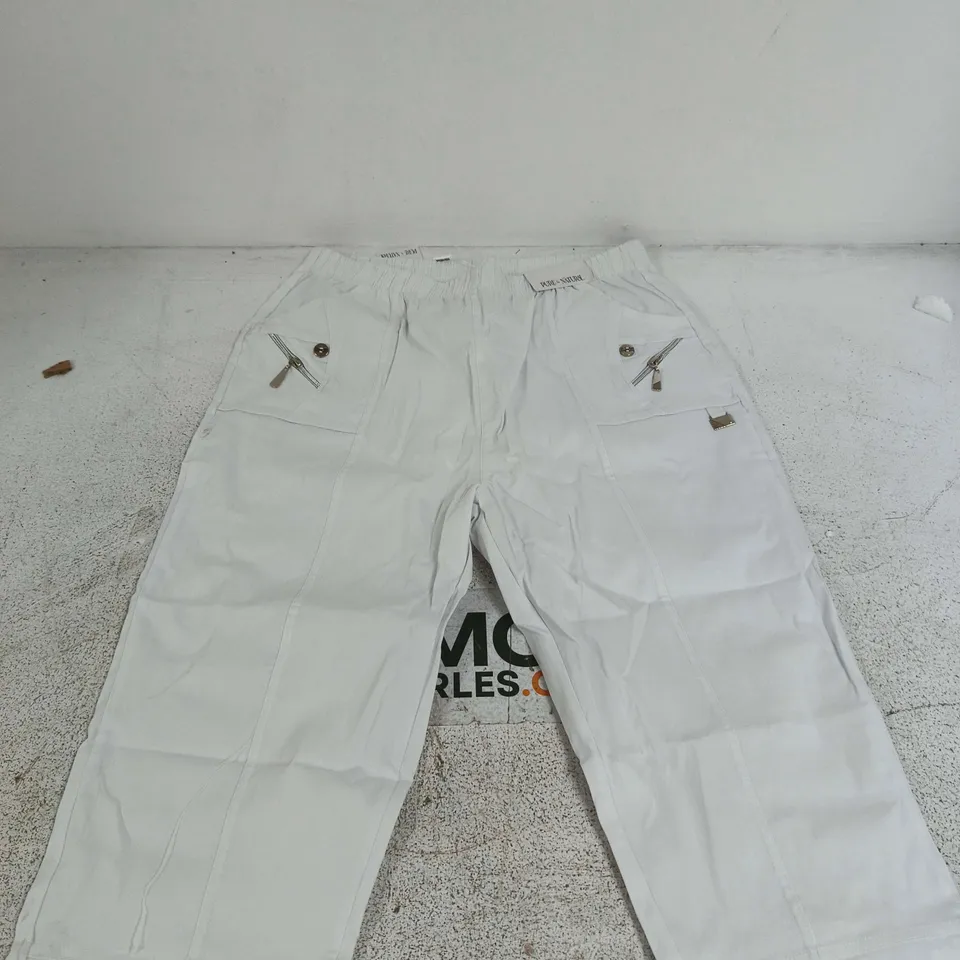 PURE & NATURAL WHITE CARGO TROUSERS – UK SIZE 16