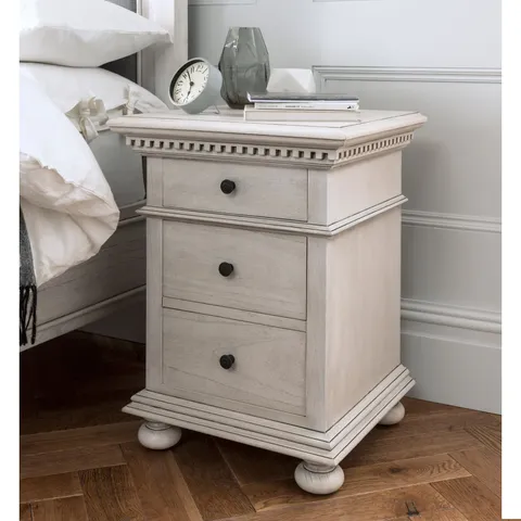PACKAGED HOMESDIRECT365 BAKERSFIELD BEDSIDE TABLE ANTIQUE WHITE