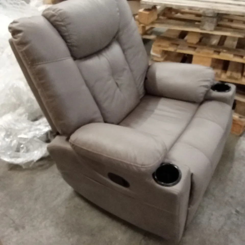 AFTON SWIVEL ROCKER FABRIC LEATHER-LOOK RECLINER CHAIR 