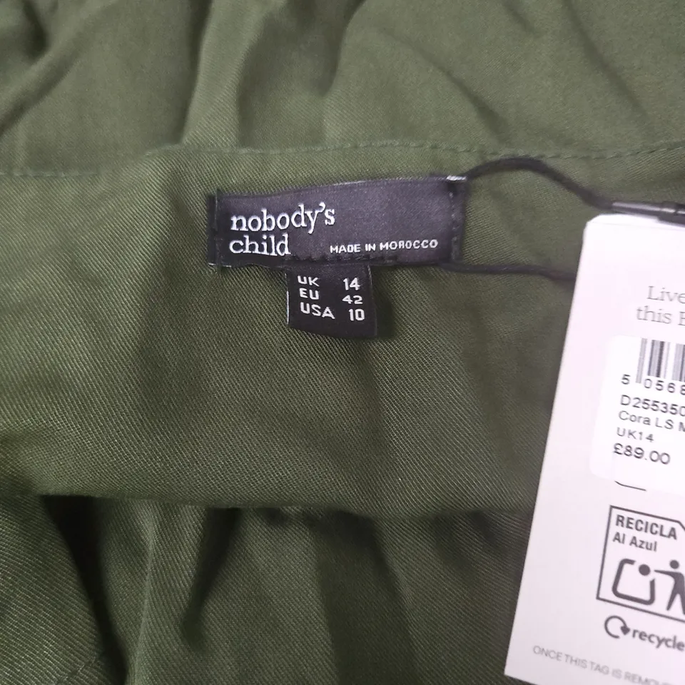 NOBODY'S CHILD OLIVE GREEN CHILDREN'S DRESS – UK 14