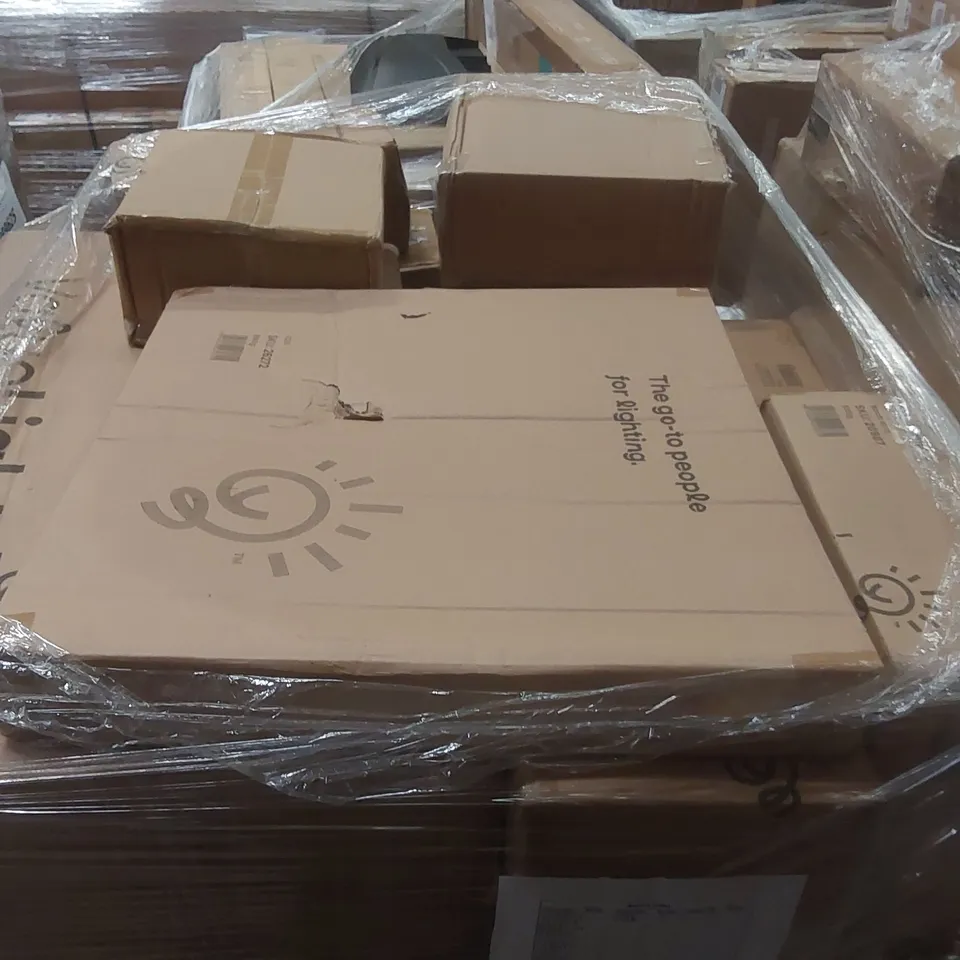 PALLET CONTAINING A VERY LARGE QUANTITY OF ASSORTED DESIGNER LIGHTING PRODUCTS