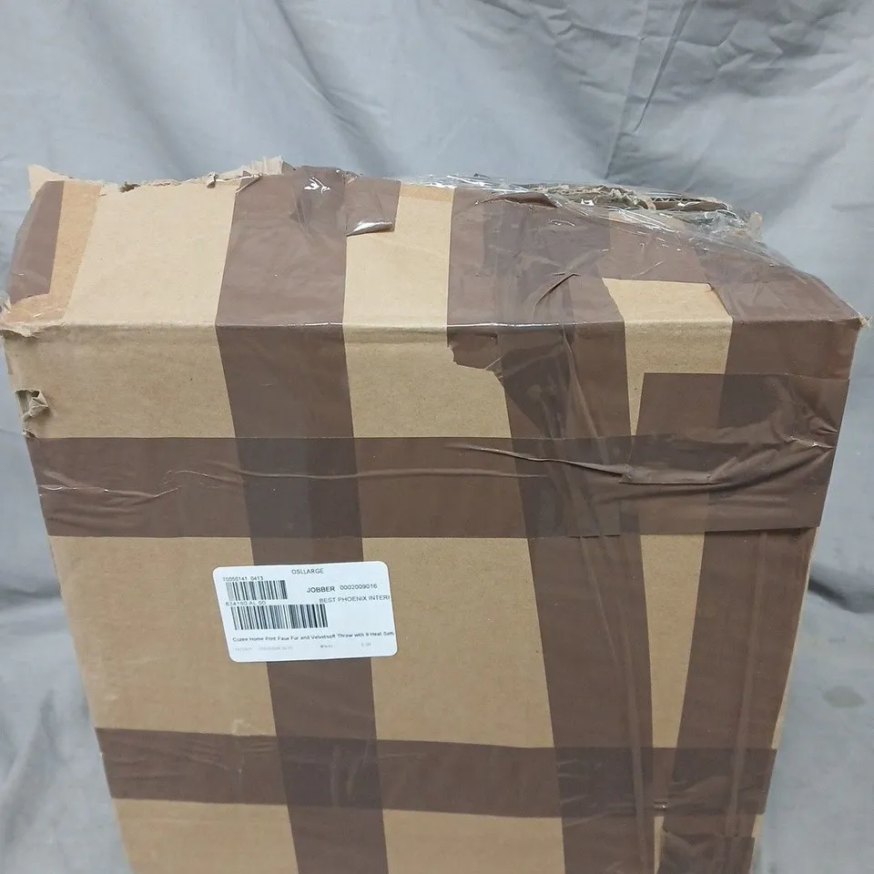 COZEE HOME PRINT FAUX FUR 9 HEAT SETTINGS THROW