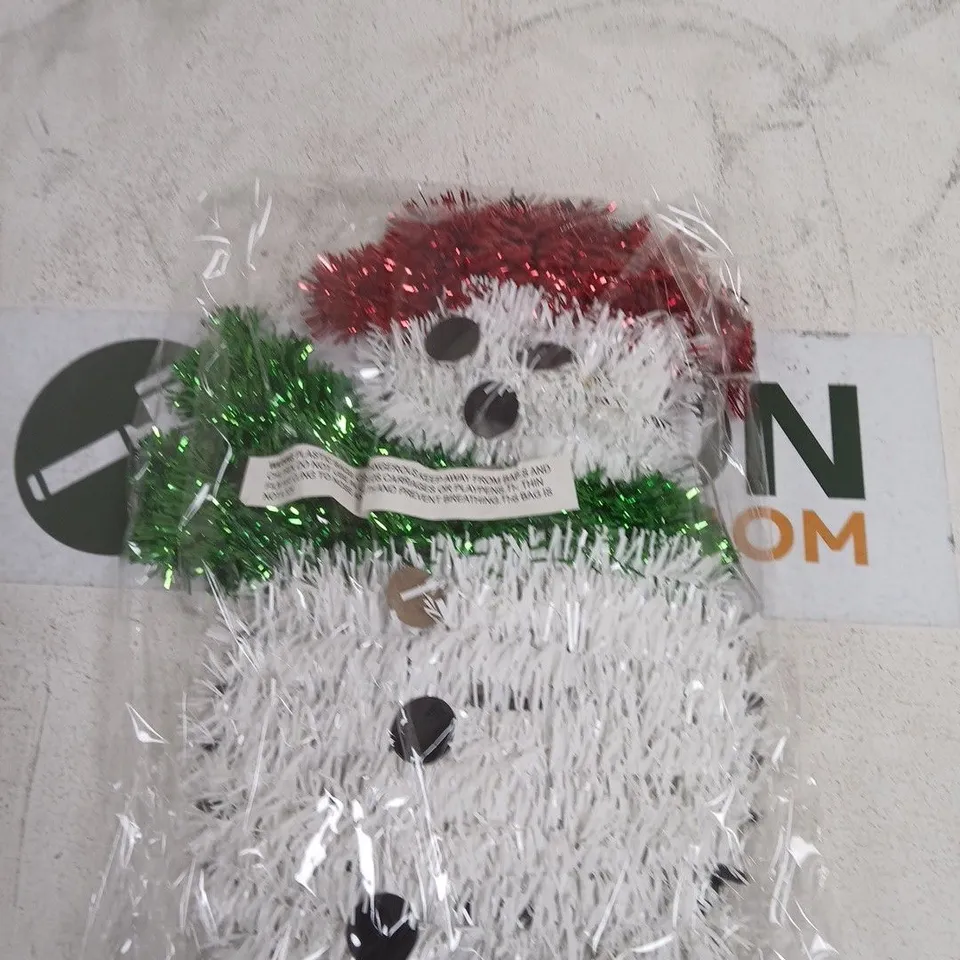 BOX OF APPROXIMATELY 12 LIGHT UP TINSEL SNOWMEN WITH WHITE LEDS