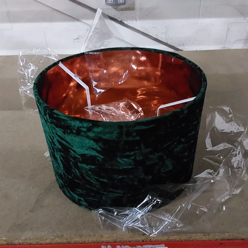 BOXED 20cm H X 30cm W VELVET DRUM LAMP SHADE - SET OF 2
