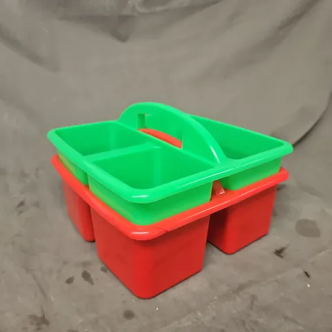 box of approx 10 assorted household items to include: AUVON TENS & Muscle Stimulator Box, K16 Intelligent Sweeping Robot Box, and Red/Green Plastic Stackable Bins - collection only