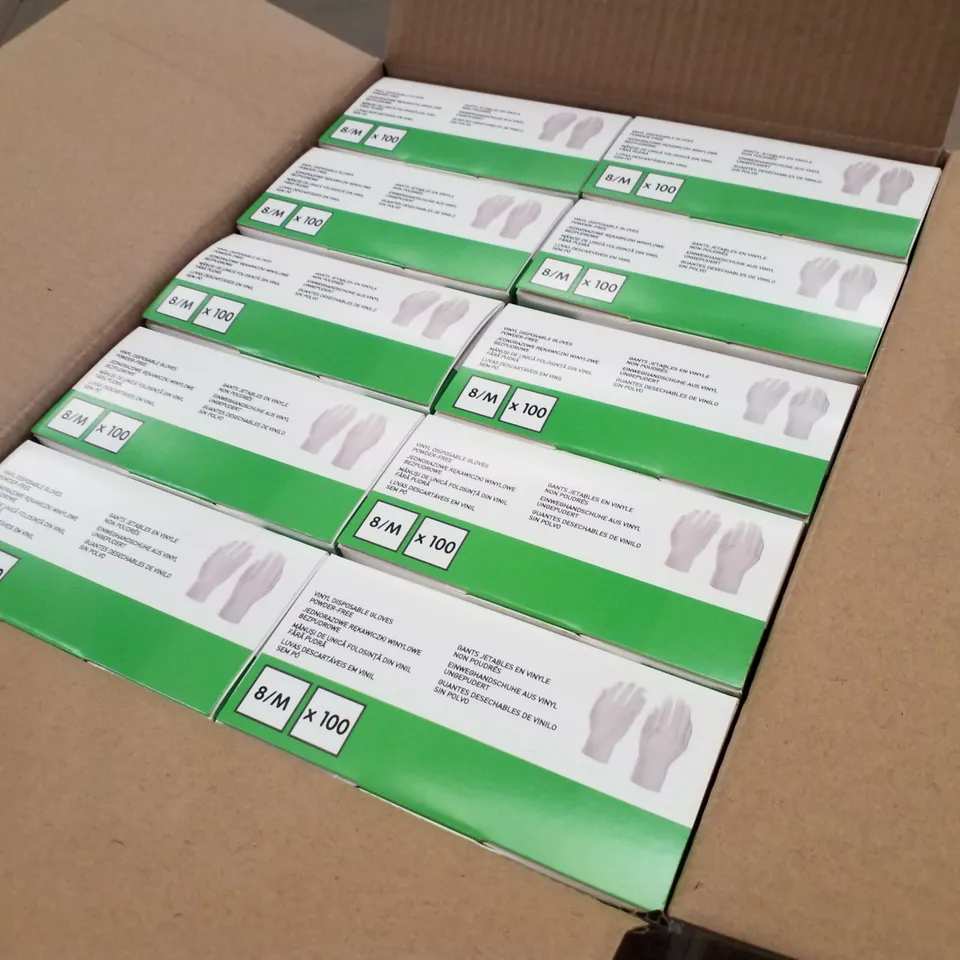PALLET OF APPROXIMATELY 70 INTCO VINYL DISPOSABLE GLOVES 100PK BOXES - MEDIUM