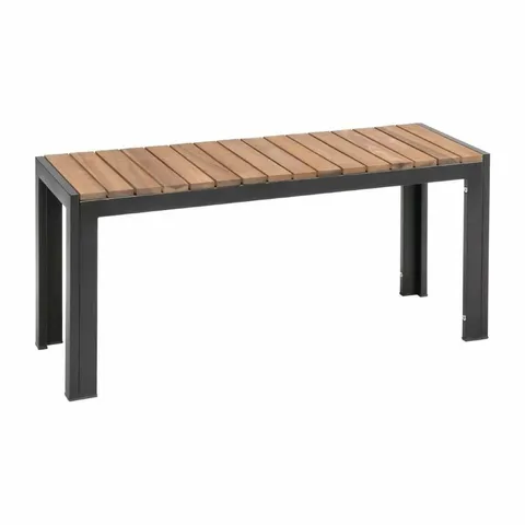 BOXED BOLERO RECTANGULAR STEEL AND ACACIA BENCHES 1000MM (2 PACK) - DS154