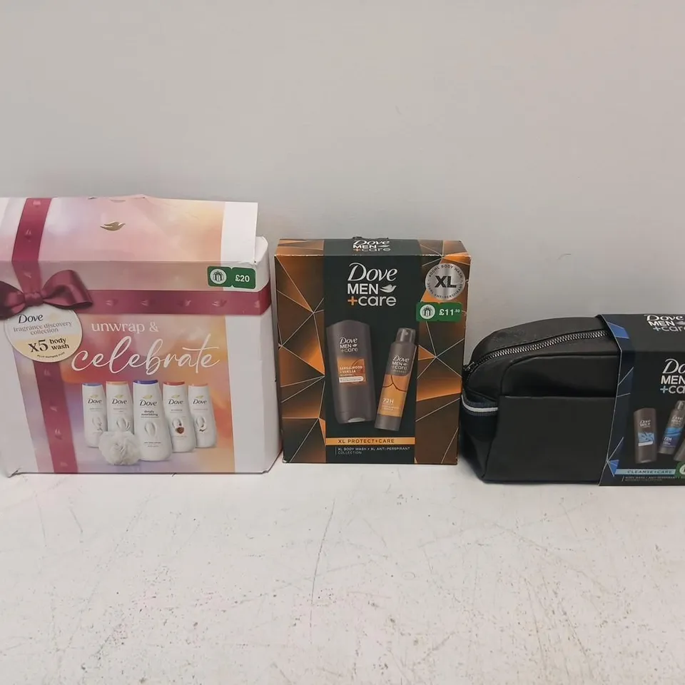 DOVE MEN+CARE GROOMING GIFT SETS (3 BOXES) WITH BLACK TRAVEL BAG
