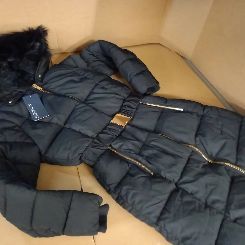 SOSANDAR LUXE LONGLINE BLACK COAT - 10