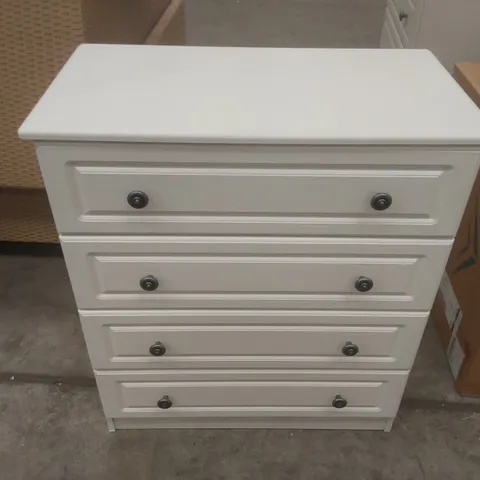 FULLY ASSEMBLED ARGYLE 4 DRAWER 76.5CM W CHEST OF DRAWERS COLOUR:MATT WHITE