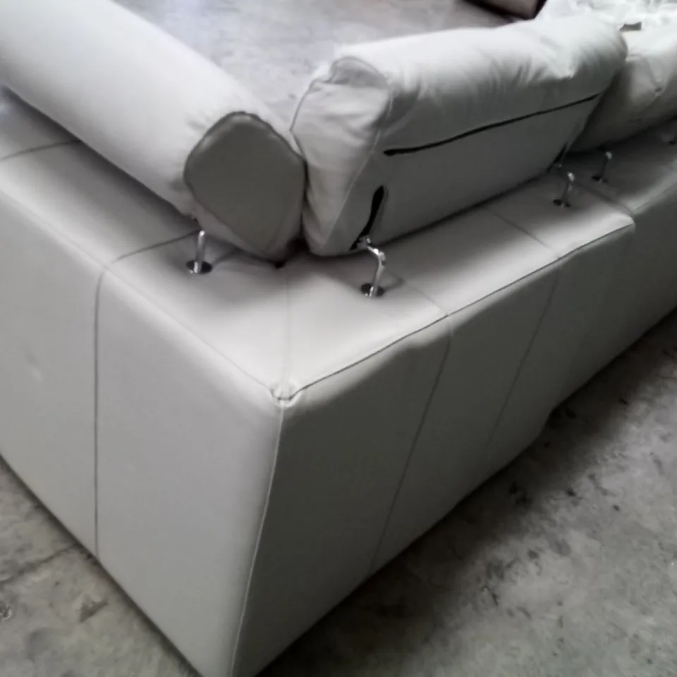 QUALITY DESIGNER 2PCS CORNER SOFA - EGGSHELL LEATHER