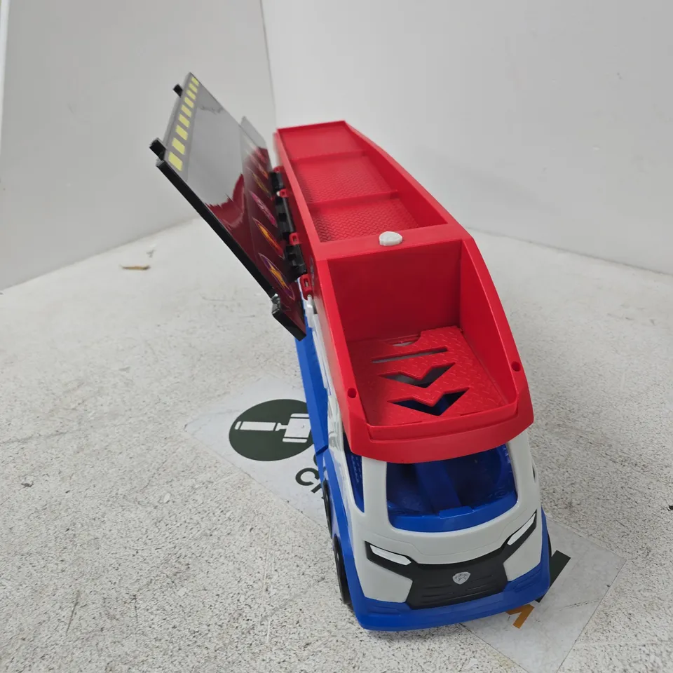 PAW PATROL CHILDREN'S PLASTIC TOY TRANSPORTER TRUCK WITH DETACHABLE TRAILER AND MINI VEHICLES