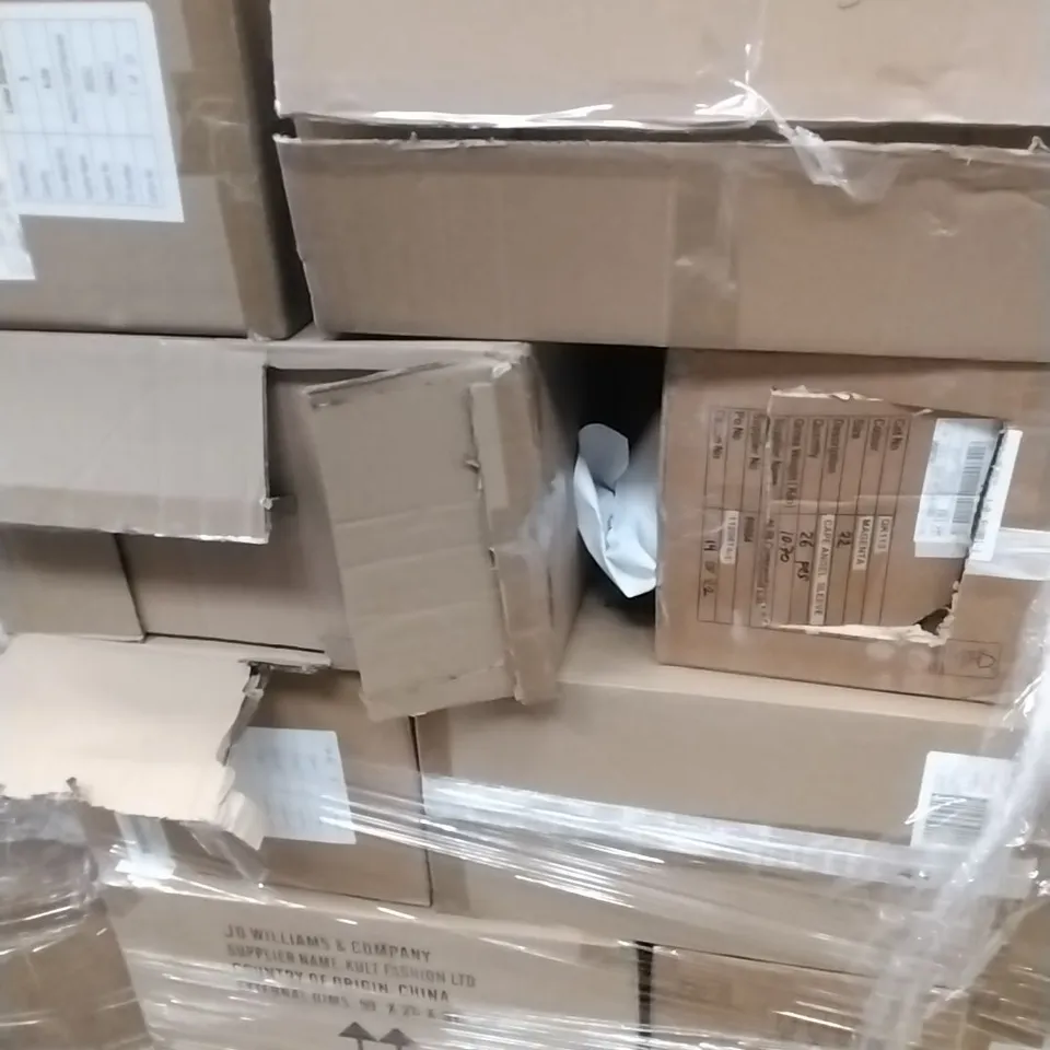 A PALLET TO CONTAIN APPROXIMATELY 100 BRAND NEW DESIGNER WOMEN'S CLOTHES WHICH INCLUDE; BOOTS, TOPS, LONG SLEEVE TOPS AND SIMILAR PRODUCTS ETC