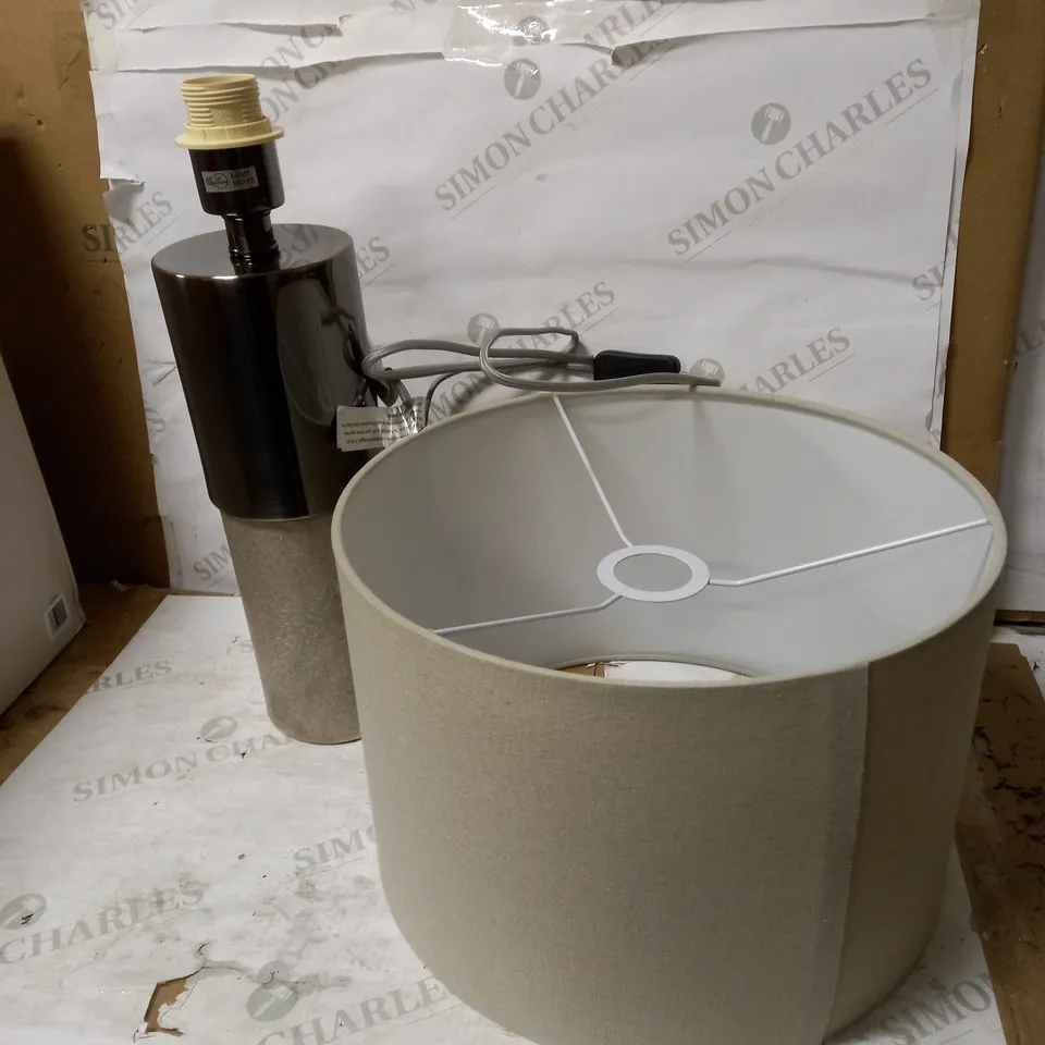 JOHN LEWIS AKANI TABLE LAMP WITH LINEN SHADE - GREY/NICKEL