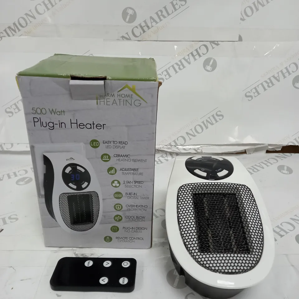 BOXED 500 WATT PLUG-IN HEATER