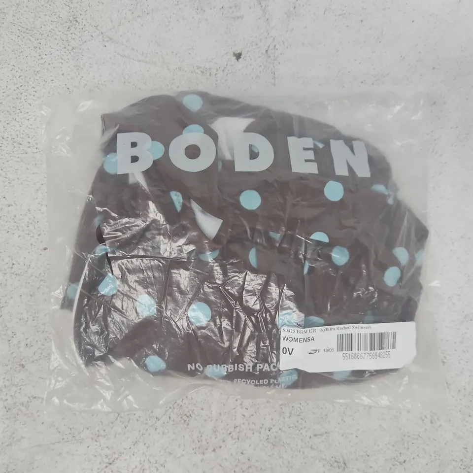 BAGGED BODEN KYTHIRA RUCHED SWIMSUIT IN BROWN SIZE 12R
