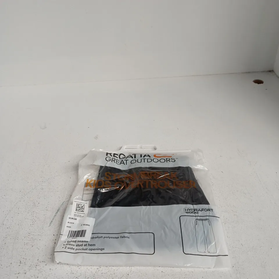 REGATTA STORMBREAK KIDS OVER TROUSERS BLACK AGE 2 YEARS