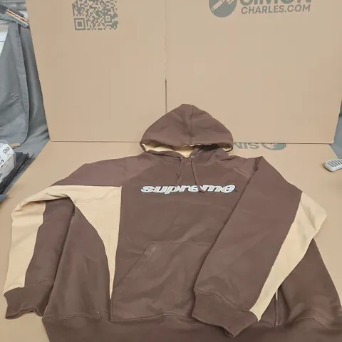 SUPREME DIVISION HOODIE IN BROWN SIZE L 