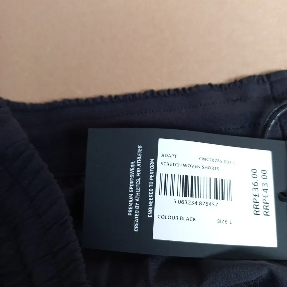 CASTORE STRETCH WOVEN SHORTS – BLACK, UK L