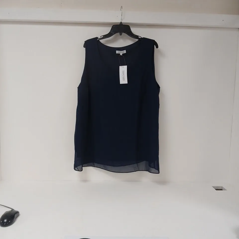 TOGETHER - WOMEN'S NAVY CORSAGE 3 PIECE (COVER UP, VEST & PANTS)- UK SIZE 22