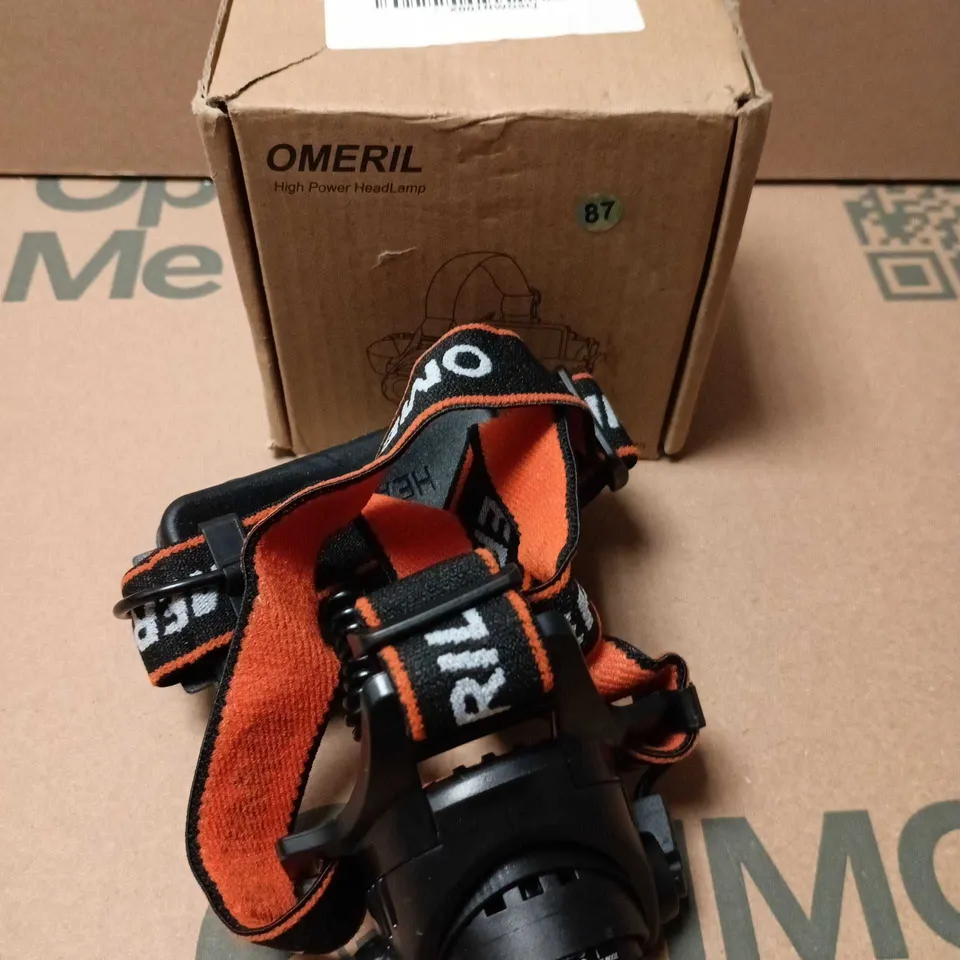 OMERIL HIGH POWER HEADLAMP – ORANGE/BLACK ADJUSTABLE STRAP