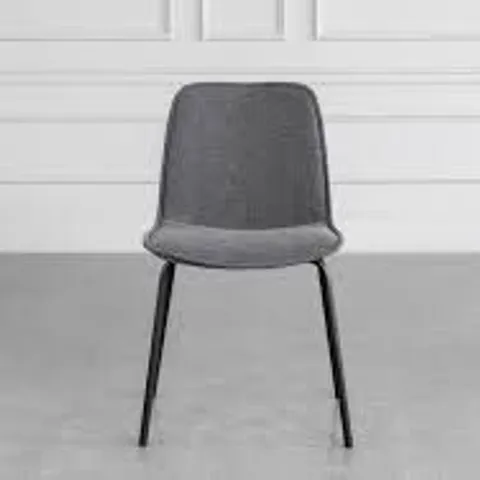 BOXED SCOTT DARK GREY UPHOLSTERED DINING CHAIRS SET OF 4 (4 BOXES)