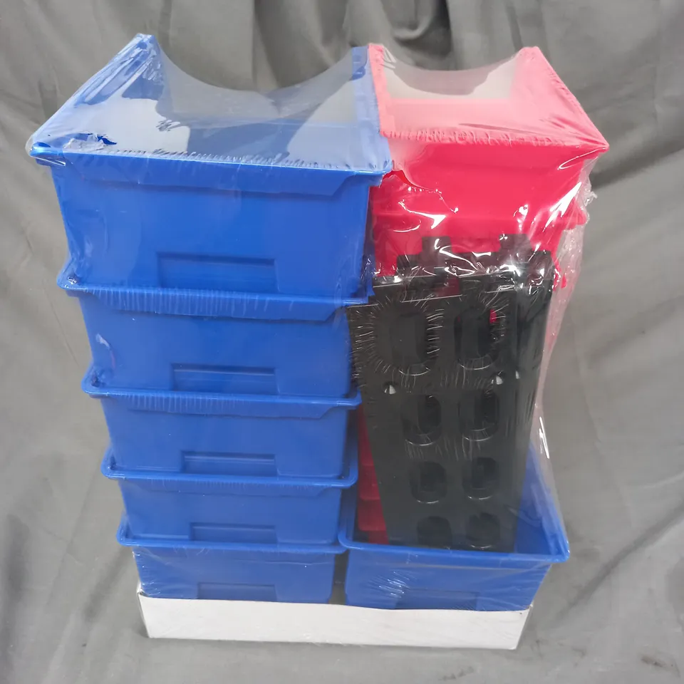 SEALED STORAGE DRAWERS IN RED/BLUE
