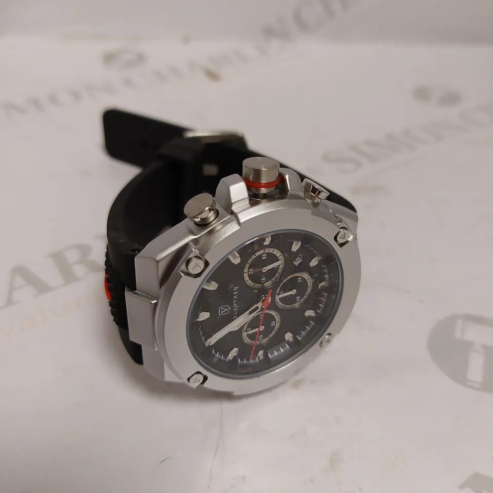 MENS VONLANTHEN CHRONOGRAPH WATCH – V200 – TEXTURED DIAL – 3ATM WATER RESISTANT – BLACK RUBBER STRAP