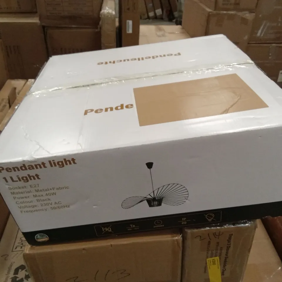 BOXED 1-LIGHT PENDANT LIGHT (1 BOX)