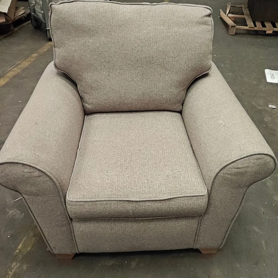PATTERNED LIGHT NATURAL FABRIC SOFA SET INCLUDES TWO-SEATER AND ONE SEATER