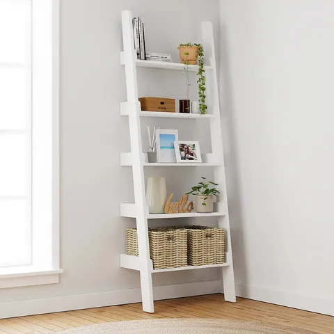 BOXED LYNTON LADDER BOOKCASE, WHITE (1 BOX)