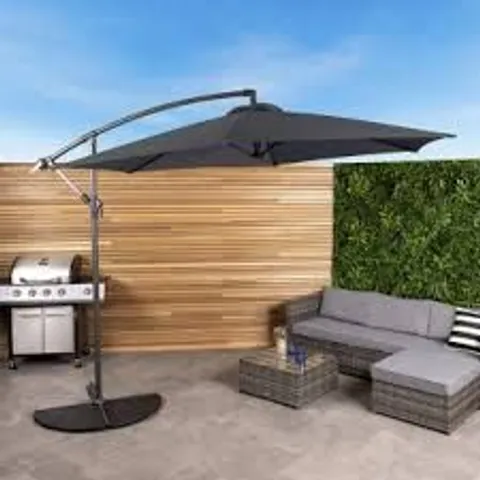 BOXED CHARLES BENTLEY 3M HANGING GARDEN PARASOL - GREY (1 BOX)