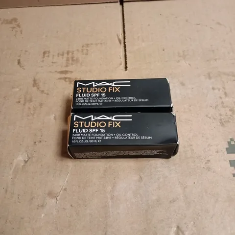 2 X MAC STUDIO FIX FLUID SPF 15 24HR MATTE FOUNDATION 30ML