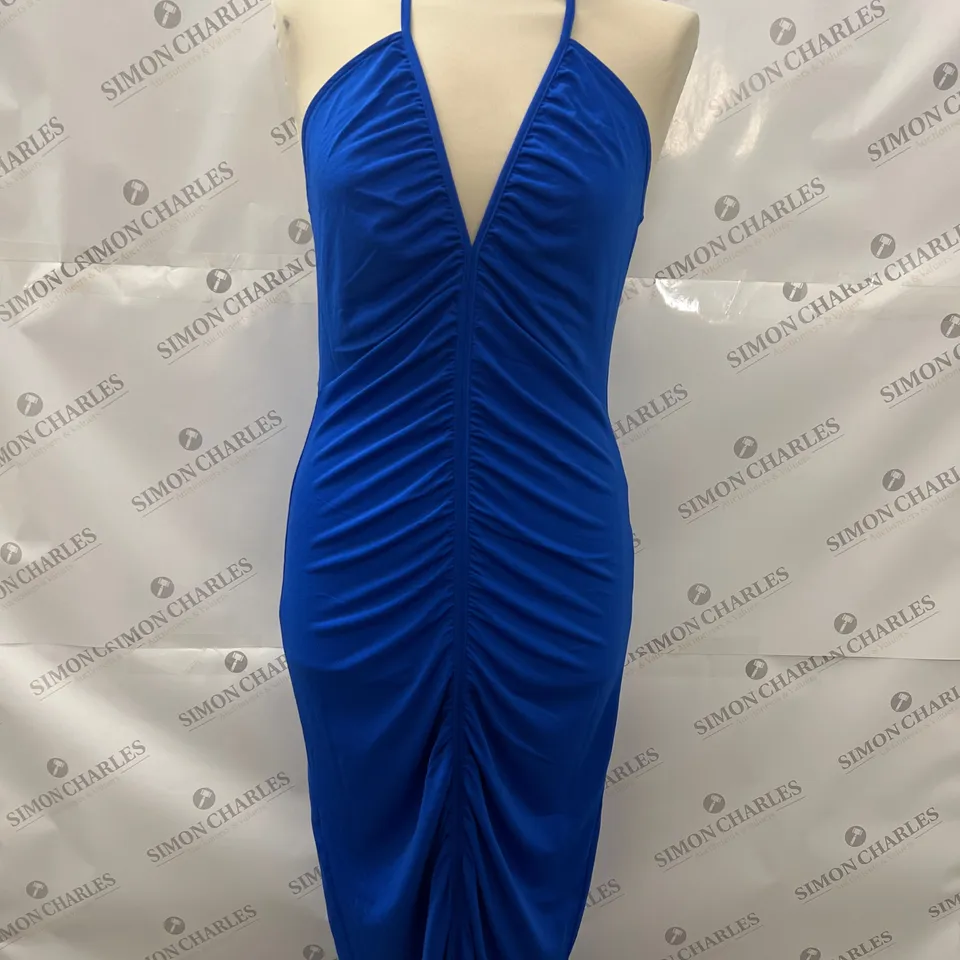 H&M HALTERNECK MAXI DRESS IN ROYAL BLUE SIZE L